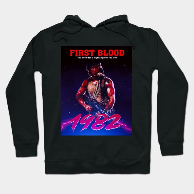 First Blood 1982 Hoodie by VHS Neon Dreams